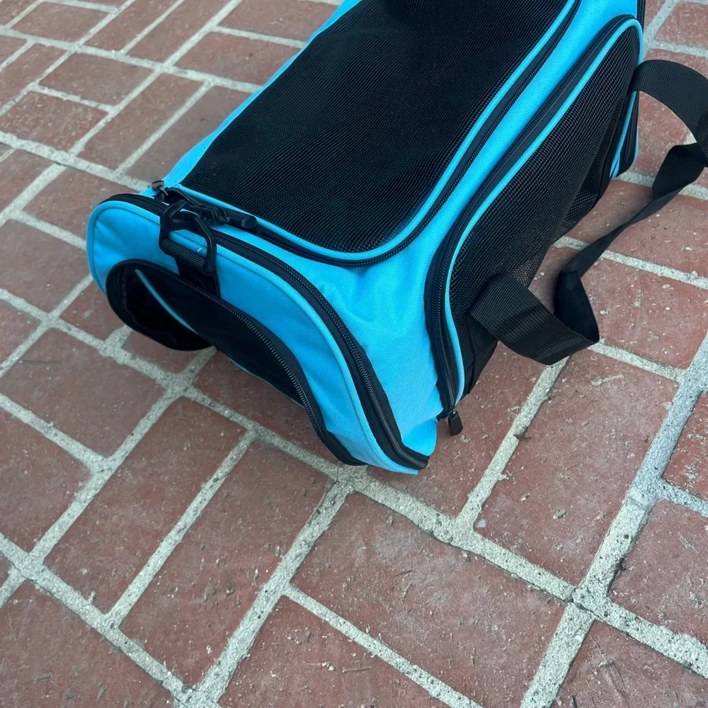 Blue and Black pet travel Duffle Bag